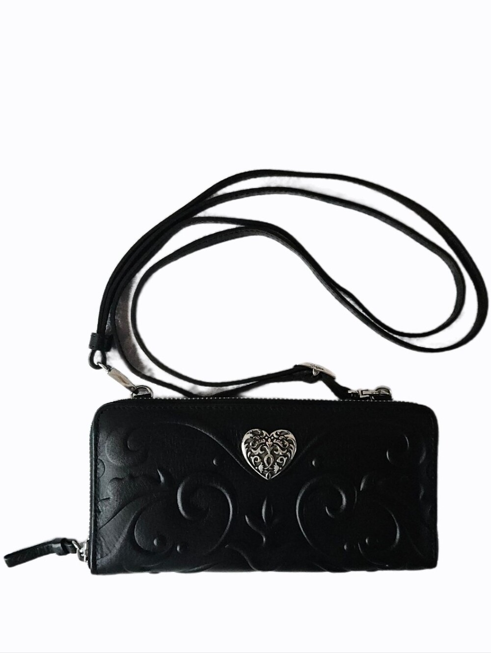 Brighton Cordoba Couture Cross Body Pouch in Genuine Black Leather.
